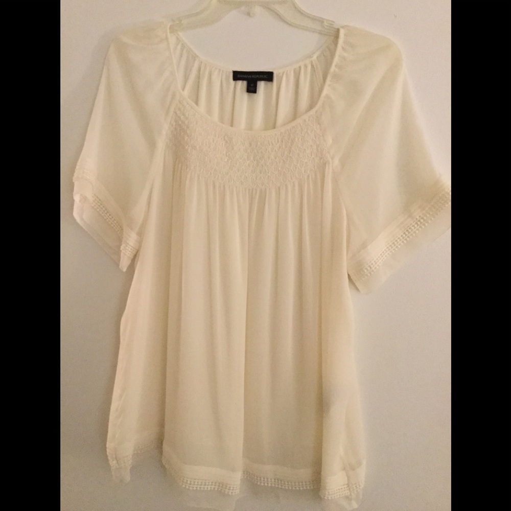 Sheer ivory BR top
